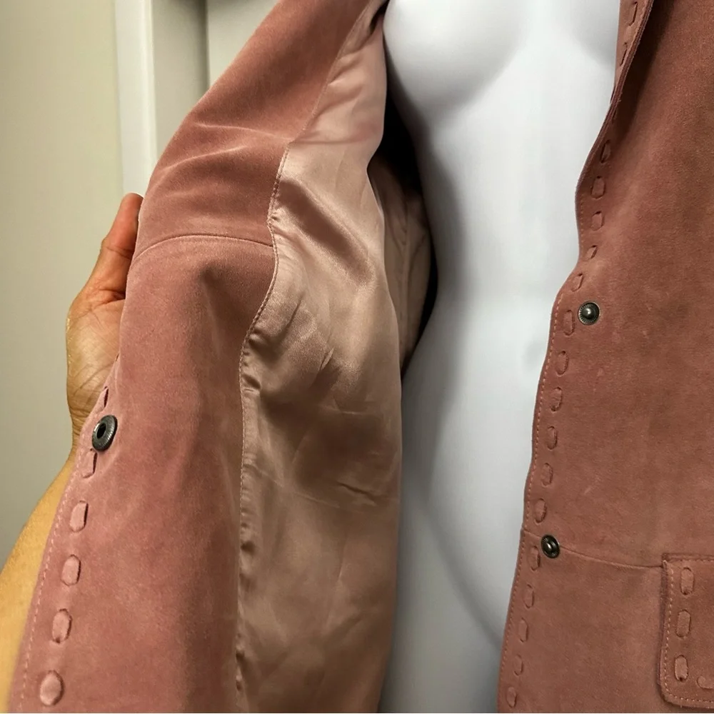 We The Free by Free People High Tide 100% Suede Blazer Pink sizeLarge